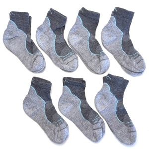 7 Pairs Darn Tough Wool Light Hiker Socks Quarter Slate Gray Womens S